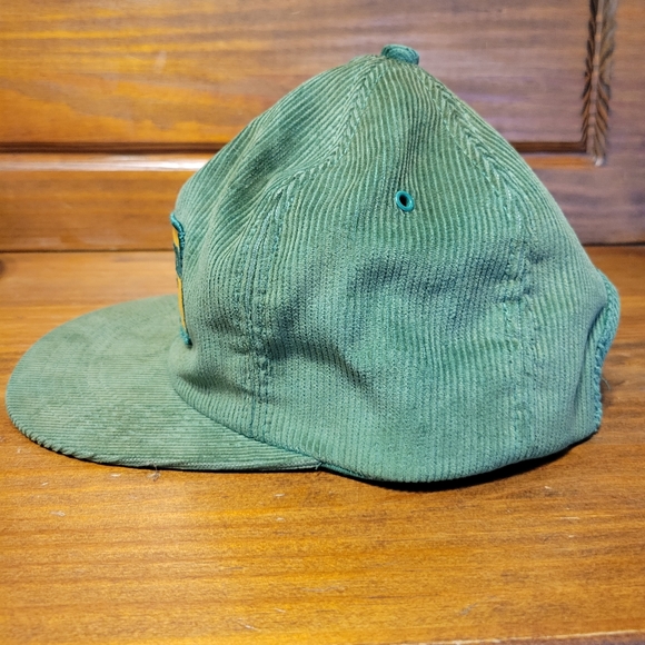 Vintage Kalmbach Snap Back Hat Corduroy Green Mesh Patch - Picture 3 of 5